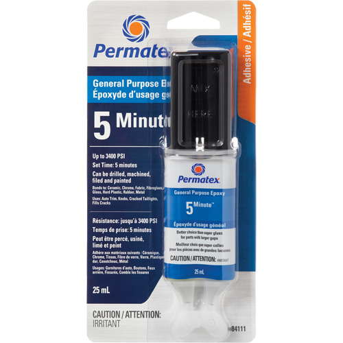 &eacute;poxy  5 minutes  &agrave; usage g&eacute;n&eacute;ral PermaPoxy, 29,5 ml, &eacute;poxyde, Deux composants, Transparent Seagulf Marine Industries Inc.