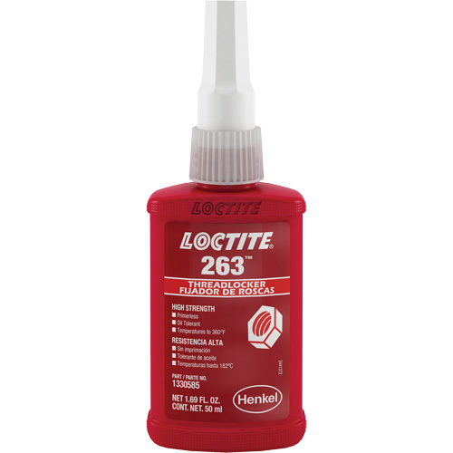 Threadlocker 263 Rapid Cure, Red, High, 50 ml, Bottle Seagulf Marine Industries Inc.