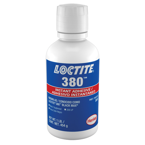 380 Toughened Instant Adhesives, Black, Bottle, 453 g Seagulf Marine Industries Inc.