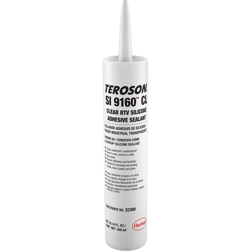 Scellant &agrave; la silicone Teroson SI 9160, Cartouche, Transparent Seagulf Marine Industries Inc.