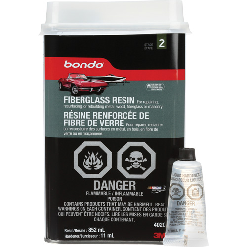 R&eacute;sine de fibre de verre Bondo, Deux composants, 852 ml, Bouteille, Blanc cass&eacute; Seagulf Marine Industries Inc.