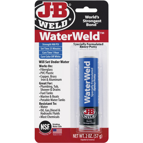 Colle &eacute;poxyde WaterWeld, 2 oz, B&acirc;ton, Blanc cass&eacute; Seagulf Marine Industries Inc.