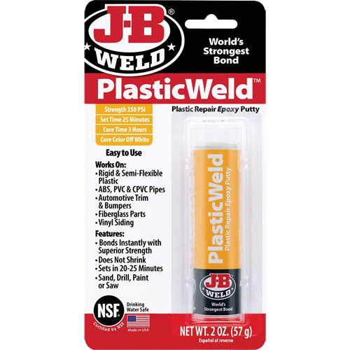 Colle &eacute;poxyde PlasticWeld, 2 oz, B&acirc;ton, Blanc cass&eacute; Seagulf Marine Industries Inc.