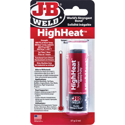 Colle &eacute;poxyde r&eacute;sistant aux temp&eacute;ratures &eacute;lev&eacute;es HighHeat, 2 oz, B&acirc;ton, Gris Seagulf Marine Industries Inc.
