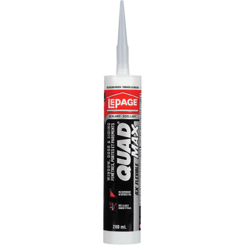 Scellant pour parements & fen&ecirc;tres Quad Max, 280 ml, Tube, Blanc cass&eacute; Seagulf Marine Industries Inc.
