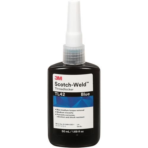 Adh&eacute;sif frein-filet TL42 Scotch-Weld, Bleu, Moyen, 50 ml, Bouteille Seagulf Marine Industries Inc.