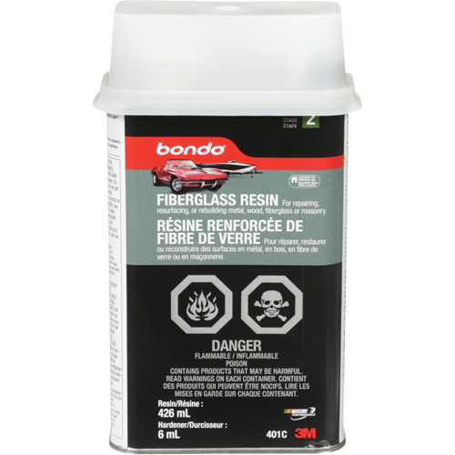 R&eacute;sine de fibre de verre Bondo, Deux composants, 15 oz, Bidon rectangulaire Seagulf Marine Industries Inc.