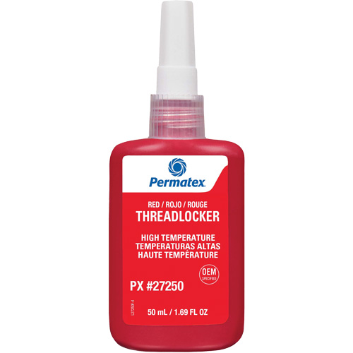 Adh&eacute;sif frein-filet pour temp&eacute;ratures &eacute;lev&eacute;es, Rouge, &eacute;lev&eacute;, 50 ml, Bouteille Seagulf Marine Industries Inc.
