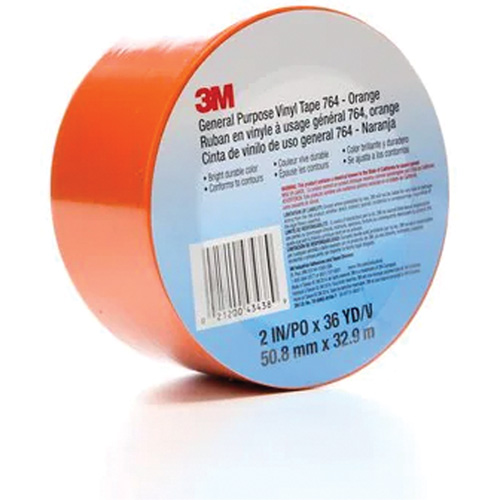 Ruban en vinyle pour travaux g&eacute;n&eacute;raux 764, 50,8 mm (2") la x 32,9 m (108') lo, 5 mils, Orange Seagulf Marine Industries Inc.