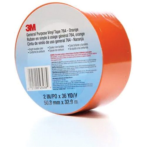 Ruban en vinyle pour travaux g&eacute;n&eacute;raux 764, 50,8 mm (2") la x 32,9 m (108') lo, 5 mils, Orange Seagulf Marine Industries Inc.