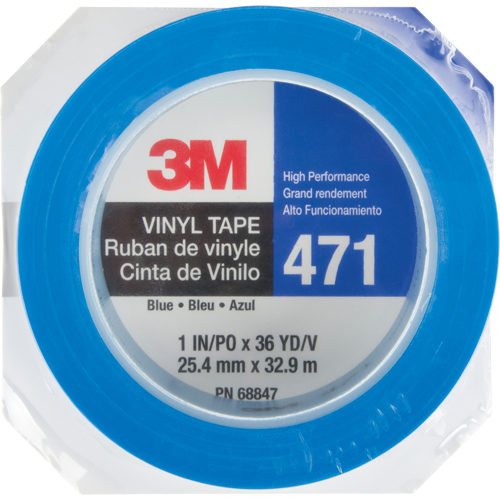 Ruban en vinyle 471, 25,4 mm (1") la x 32,9 m (108') lo, 5,3 mils, Bleu Seagulf Marine Industries Inc.