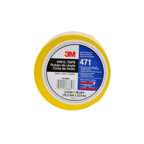 Ruban en vinyle 471, 12 mm (1/2") la x 32,9 m (108') lo, 5,2 mils, Jaune Seagulf Marine Industries Inc.