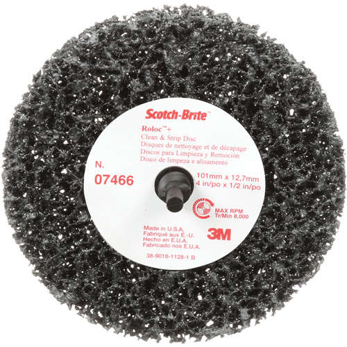 Disque de nettoyage et de d&eacute;capage Clean and Strip Roloc Scotch-Brite, 4" dia., Grain Extra grossier, Carbure de silicium Seagulf Marine Industries Inc.