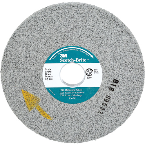 Meule d'&eacute;barbage EXL Scotch-Brite, 6" x 1/2", Arbre de 1", Carbure de silicium Seagulf Marine Industries Inc.