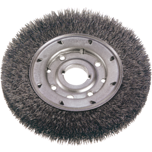 Crimped Wire Wheel Brushes - Narrow Face, 8" Dia., 0.014" Fill, 1-1/4" Arbor Seagulf Marine Industries Inc.