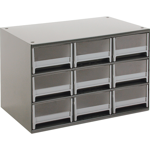 Casiers modulaires pour pi&egrave;ces, Acier, 9 tiroirs, 17" x 10-9/16" x 3-1/16", Gris Seagulf Marine Industries Inc.