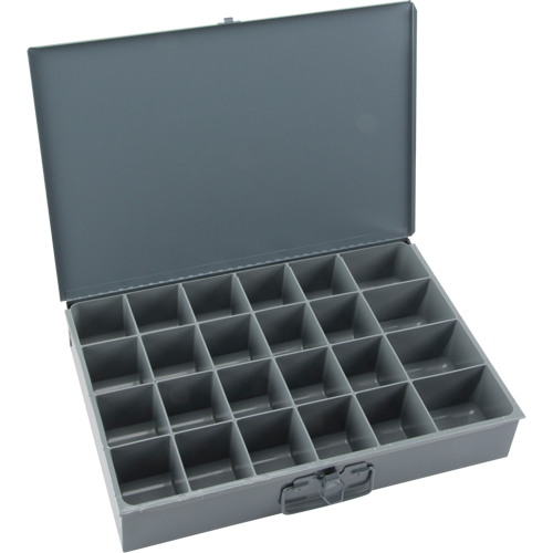 Compartment Scoop Boxes, Steel, 24 Slots, 18" W x 12" D x 3" H, Grey Seagulf Marine Industries Inc.