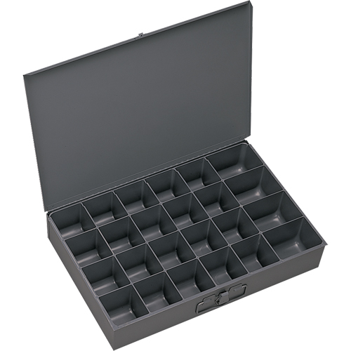 Boîtes &agrave; fond courb&eacute;, Acier, 24 compartiments, 13-3/8" la x 9-1/4" p, 2" h, Gris Seagulf Marine Industries Inc.