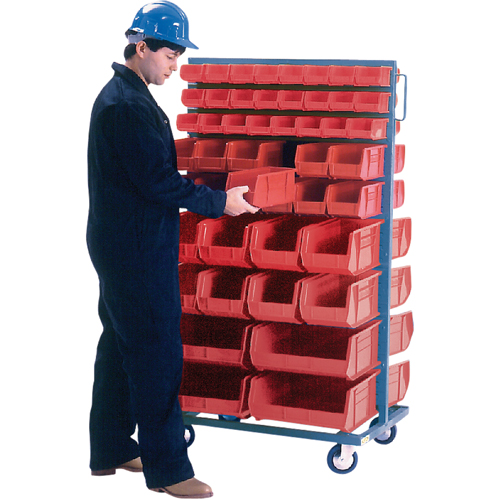 Double-Sided Mobile Bin Rack, Double-sided, 96 bins, 36" W x 24" D x 63" H Seagulf Marine Industries Inc.