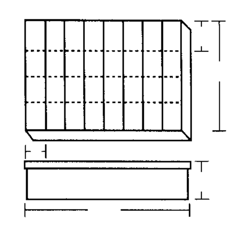 Compartment Case, Plastic, 32 Slots, 18-1/2" W x 13" D x 3" H, Grey Seagulf Marine Industries Inc.