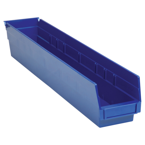 Shelf Bins, 4-1/8" W x 4" H x 23-5/8" D, Blue, 50 lbs. Capacity Seagulf Marine Industries Inc.