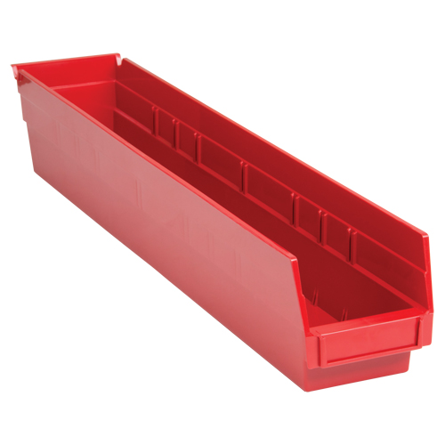 Bacs de rangement pour tablettes, 4-1/8" la x 4" H x 23-5/8" p, Rouge, Capacit&eacute; 50 lb Seagulf Marine Industries Inc.