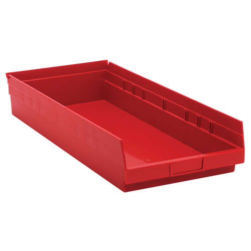 Bacs de rangement pour tablettes, 11-1/8" la x 4" H x 23-5/8" p, Rouge, Capacit&eacute; 50 lb Seagulf Marine Industries Inc.