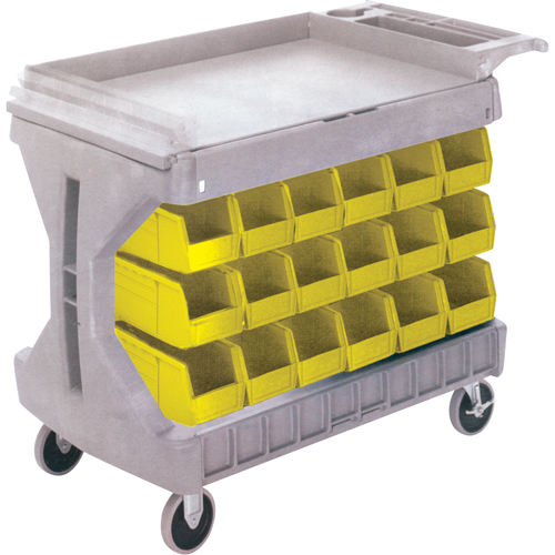 PROCART A/36 BACS JAUNE# CB101, &agrave; deux c&ocirc;t&eacute;s, 36 bacs, 45-5/18" la x 24" p x 34-3/4" h Seagulf Marine Industries Inc.
