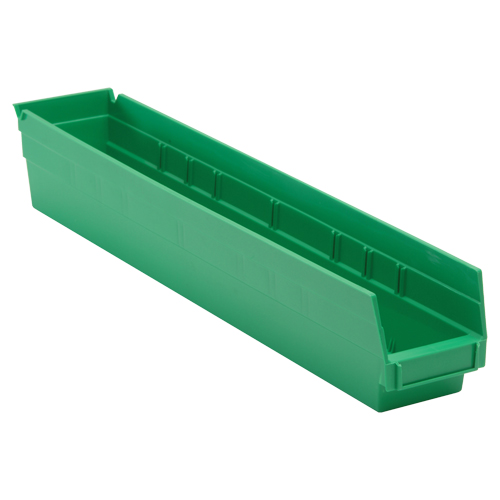 Economy Shelf Bin, 4-1/8" W x 4" H x 23-5/8" D, Green Seagulf Marine Industries Inc.