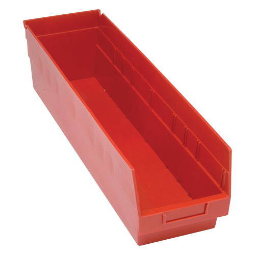 Bacs en plastique pour &eacute;tag&egrave;res Store More, 6-5/8" la x 6" H x 23-5/8" p, Rouge, Capacit&eacute; 90 lb Seagulf Marine Industries Inc.