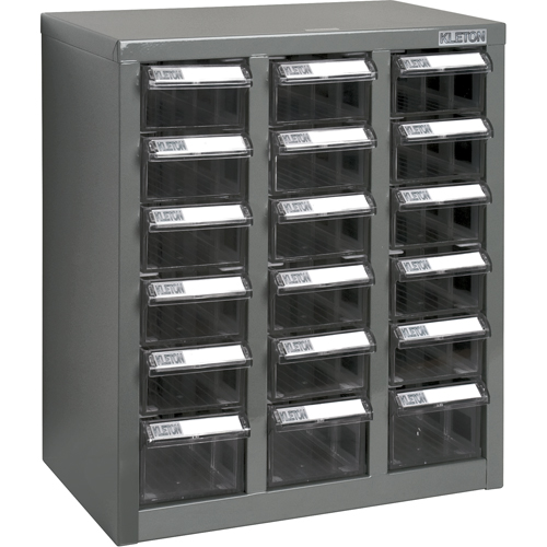 Casiers pour pi&egrave;ces KPC-600, Acier galvanis&eacute;, 18 tiroirs, 13-9/10" x 8-7/10" x 16-3/10", Gris Seagulf Marine Industries Inc.