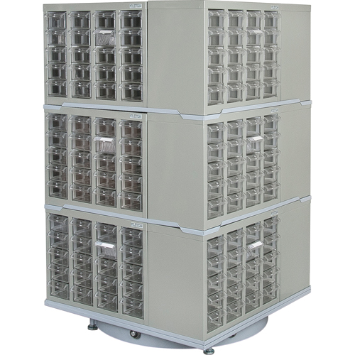 Heavy-Duty Industrial Carousel Drawer Cabinet, Steel, 240 Drawers, 27" W x 27" D x 48" H, Grey Seagulf Marine Industries Inc.
