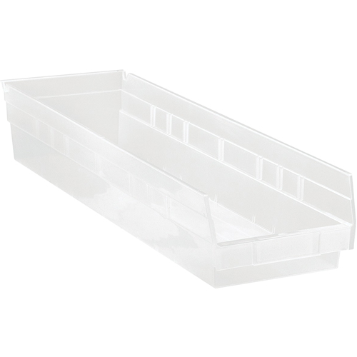 Bacs de rangement pour tablettes, 6-5/8" la x 4" H x 23-5/8" p, Transparent, Capacit&eacute; 50 lb Seagulf Marine Industries Inc.