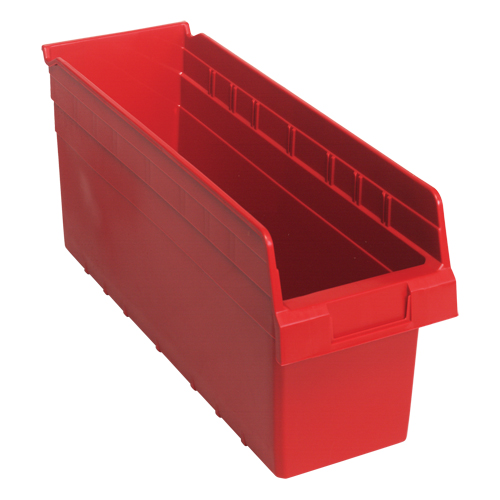 Store-Max Shelf Bins, 6-5/8" W x 8" H x 17-7/8" D, Red, 56 lbs. Capacity Seagulf Marine Industries Inc.