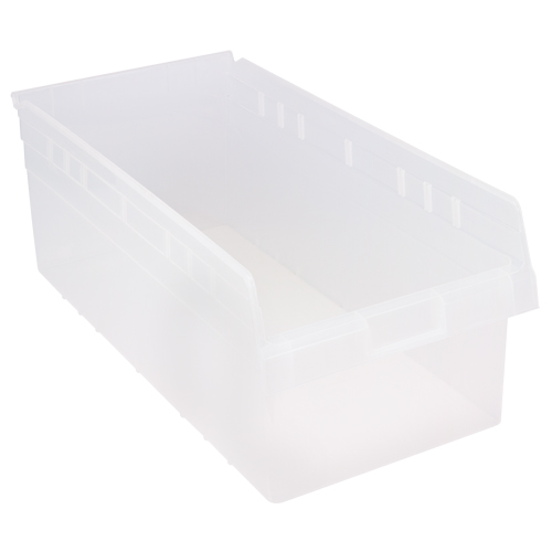 Store-Max Shelf Bins, 11-1/8" W x 8" H x 23-5/8" D, Clear, 68 lbs. Capacity Seagulf Marine Industries Inc.