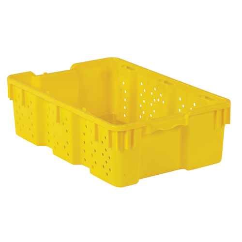 Contenant en plastique empilable Stack-N-Nest pour l'agriculture, 16" x 23,9" x 7,3", Jaune Seagulf Marine Industries Inc.