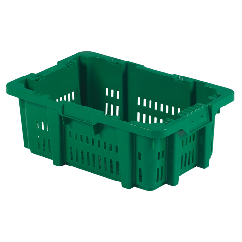 Contenant en plastique Stack-N-Nest pour la manutention des aliments, 16" x 23,9" x 8,8", Vert Seagulf Marine Industries Inc.