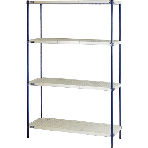 &eacute;tag&egrave;re en fils m&eacute;talliques avec tablettes en plastique, Cadre en fils m&eacute;talliques avec tablettes en plastique, Sans boulons, Capacit&eacute; 600 lb, 48" la x 72" h x 18" p Seagulf Marine Industries Inc.