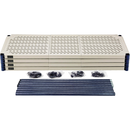 &eacute;tag&egrave;re en fils m&eacute;talliques avec tablettes en plastique, Cadre en fils m&eacute;talliques avec tablettes en plastique, Sans boulons, Capacit&eacute; 600 lb, 48" la x 72" h x 18" p Seagulf Marine Industries Inc.