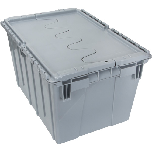 Contenant de distribution en plastique avec dessus basculant, 21,65" x 15,5" x 12,5", Gris Seagulf Marine Industries Inc.