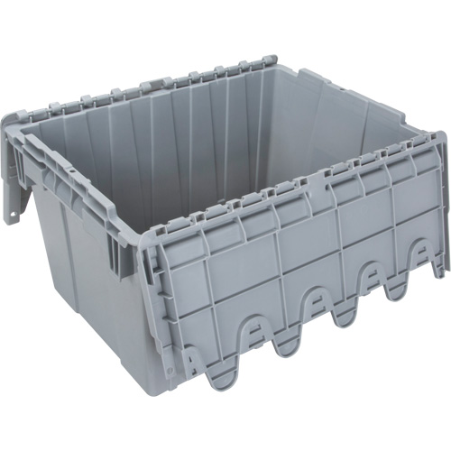 Contenant de distribution en plastique avec dessus basculant, 21,65" x 15,5" x 12,5", Gris Seagulf Marine Industries Inc.