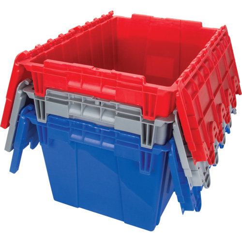 Contenant de distribution en plastique avec dessus basculant, 21,65" x 15,5" x 12,5", Gris Seagulf Marine Industries Inc.
