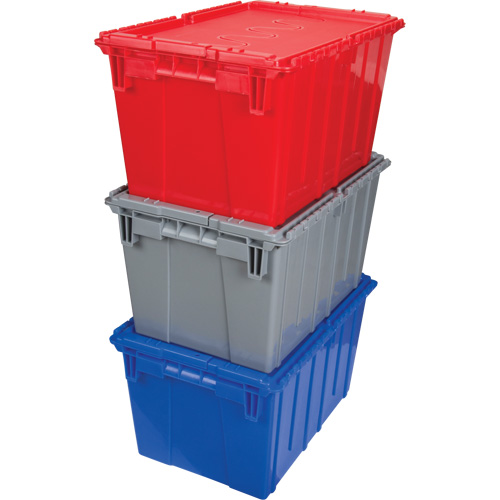Contenant de distribution en plastique avec dessus basculant, 21,65" x 15,5" x 12,5", Gris Seagulf Marine Industries Inc.