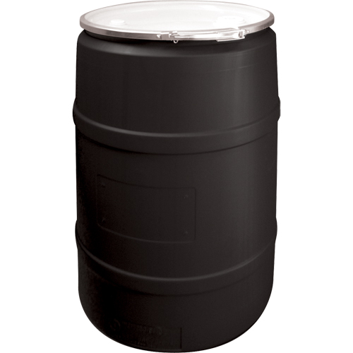 Polyethylene Drums, 55 US gal (45 imp. gal.), Open Top, Black Seagulf Marine Industries Inc.