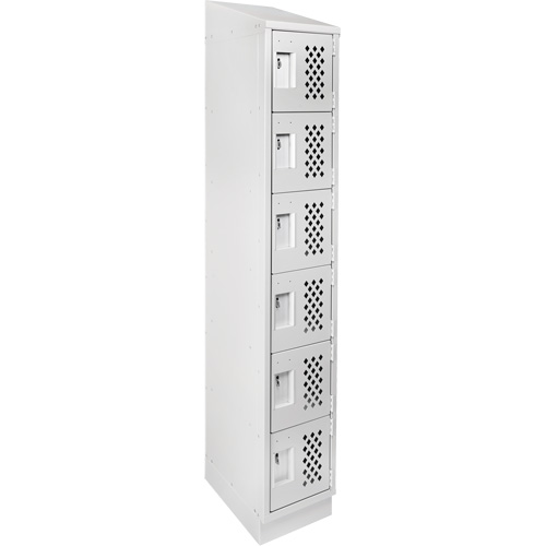 Assembled Lockerettes Clean Line Perforated Economy Lockers, 6 -tier, 18" x 72" x 12", Steel Seagulf Marine Industries Inc.