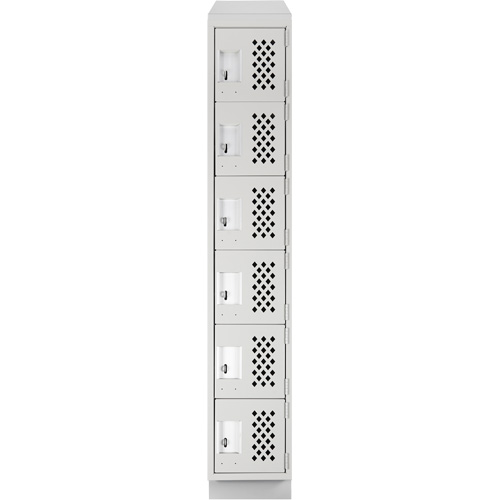 Assembled Lockerettes Clean Line Perforated Economy Lockers, 6 -tier, 18" x 72" x 12", Steel Seagulf Marine Industries Inc.