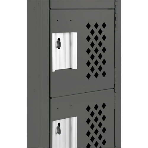 Clean-Line Perforated Lockerette, 6 -tier, Bank of 3, 12" x 72" x 12", Steel Seagulf Marine Industries Inc.