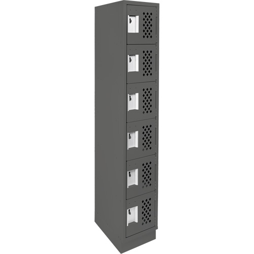 Clean-Line Perforated Lockerette, 6 -tier, 15" x 72" x 12", Steel Seagulf Marine Industries Inc.