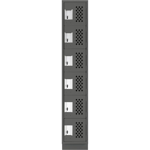 Clean-Line Perforated Lockerette, 6 -tier, 15" x 72" x 12", Steel Seagulf Marine Industries Inc.