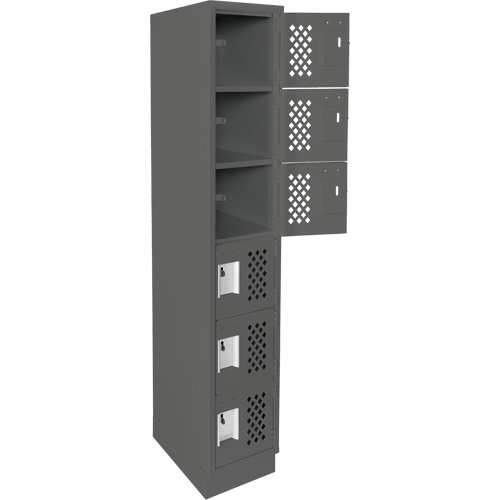 Clean-Line Perforated Lockerette, 6 -tier, 15" x 72" x 12", Steel Seagulf Marine Industries Inc.
